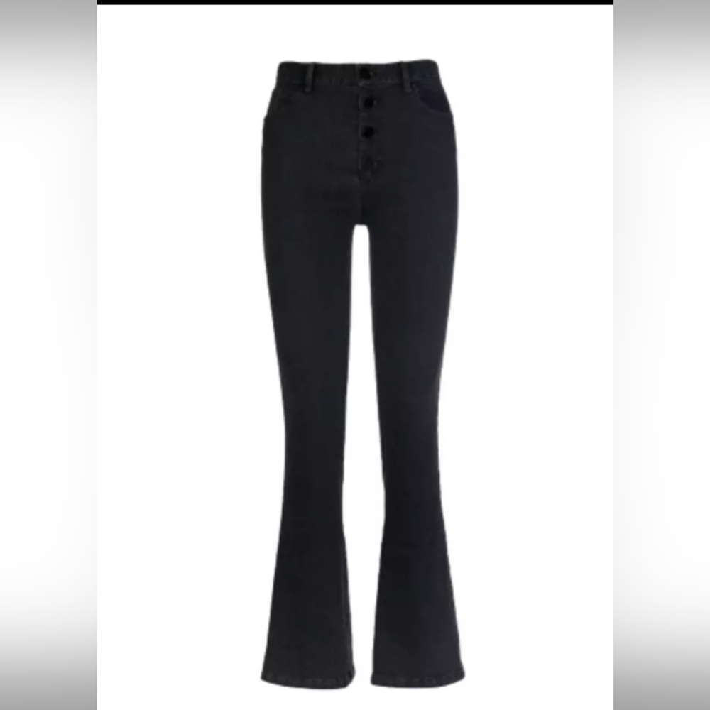 Charlotte Brody Flare Jeans Pants Womens 25 Faded Black High Rise Button Fly